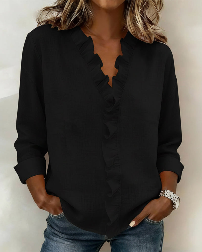 Beatriz - Blusa Fruncida con Escote en V