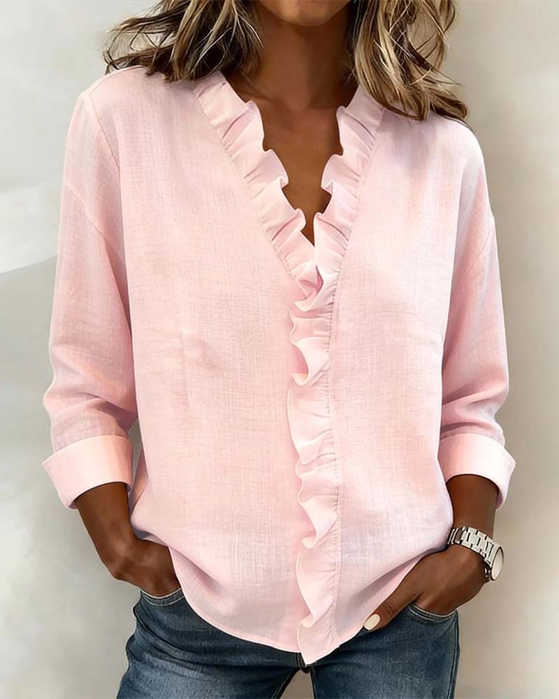 Beatriz - Blusa Fruncida con Escote en V