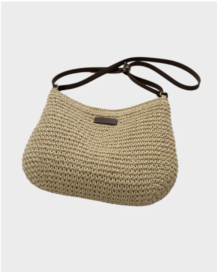 FABIOLA | BOLSO EFECTO PAJA CON BANDOLERA