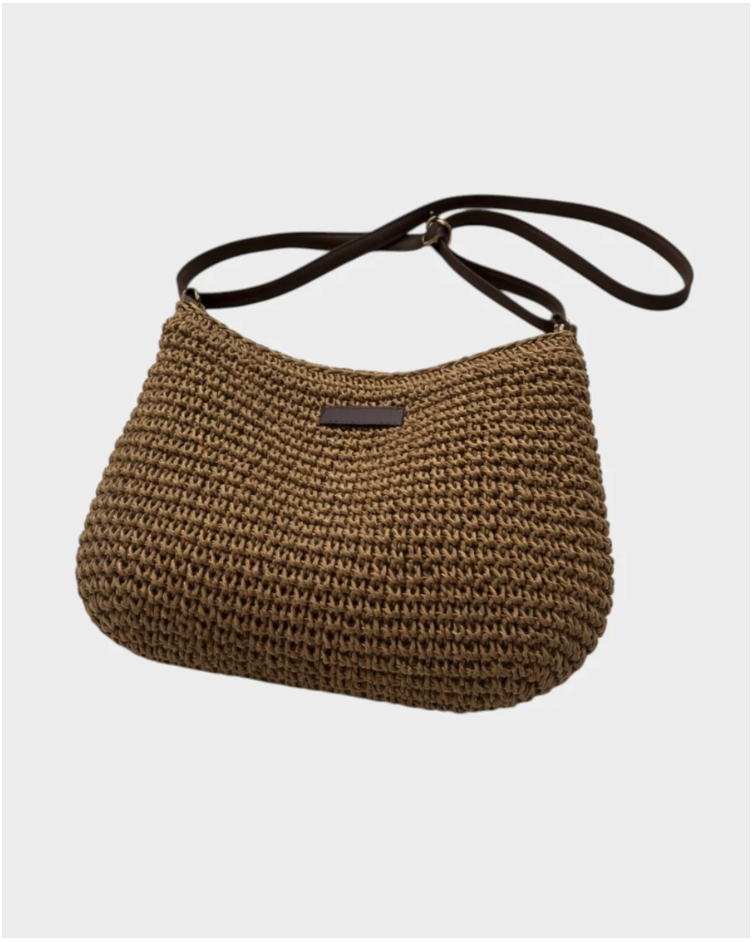 FABIOLA | BOLSO EFECTO PAJA CON BANDOLERA