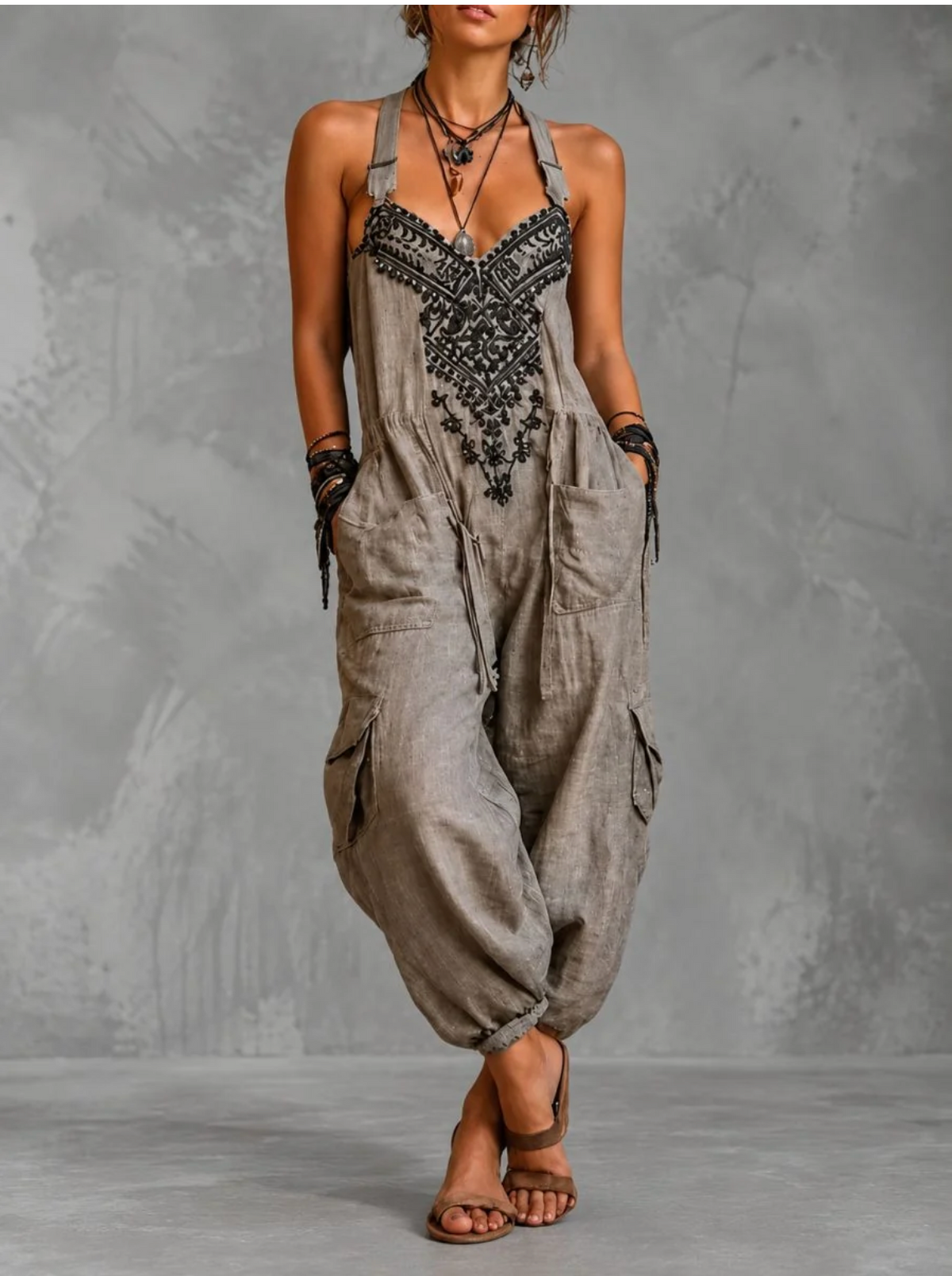 EMMA | MONO BOHO CON BOLSILLOS DE PARCHE