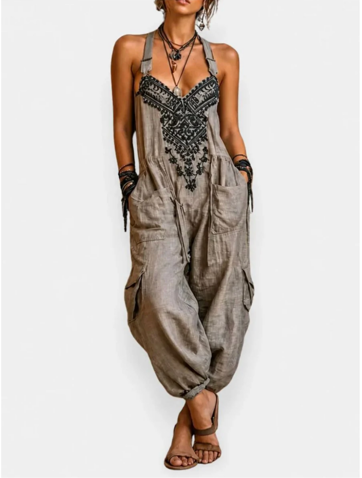 EMMA | MONO BOHO CON BOLSILLOS DE PARCHE