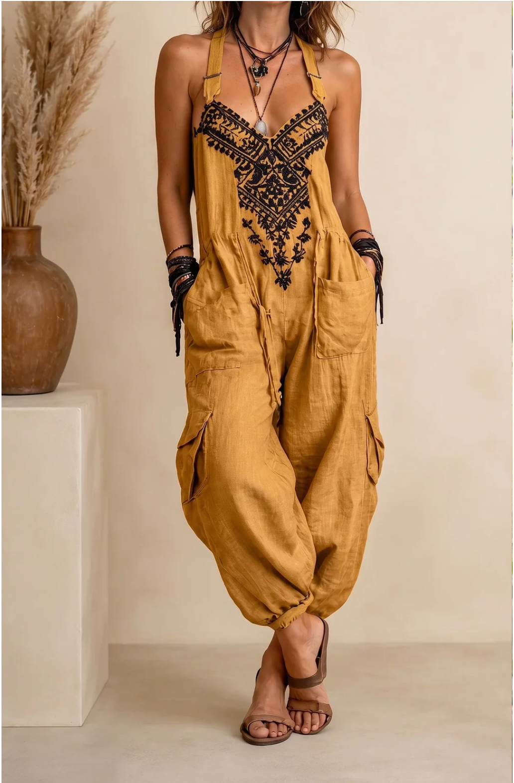 EMMA | MONO BOHO CON BOLSILLOS DE PARCHE