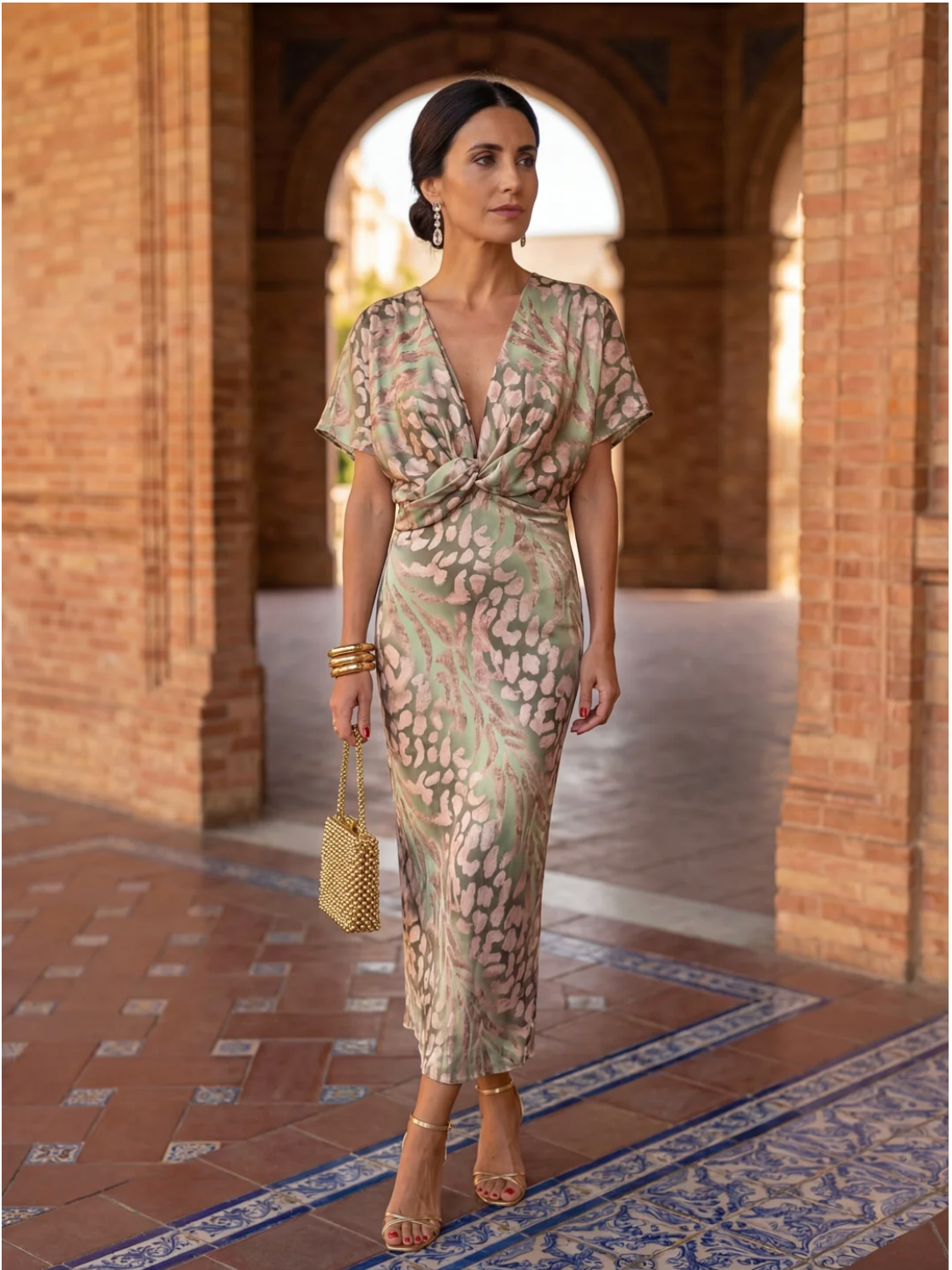 Vestido midi color cobre | Vestido de verano para mujer