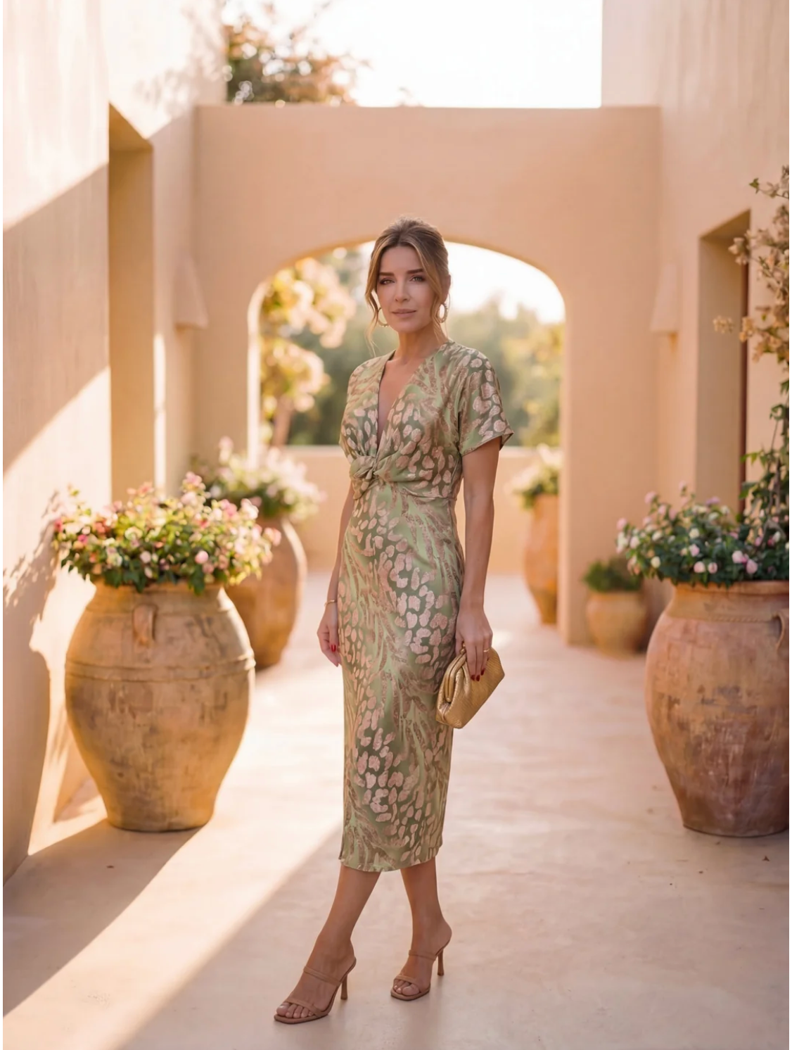Vestido midi color cobre | Vestido de verano para mujer