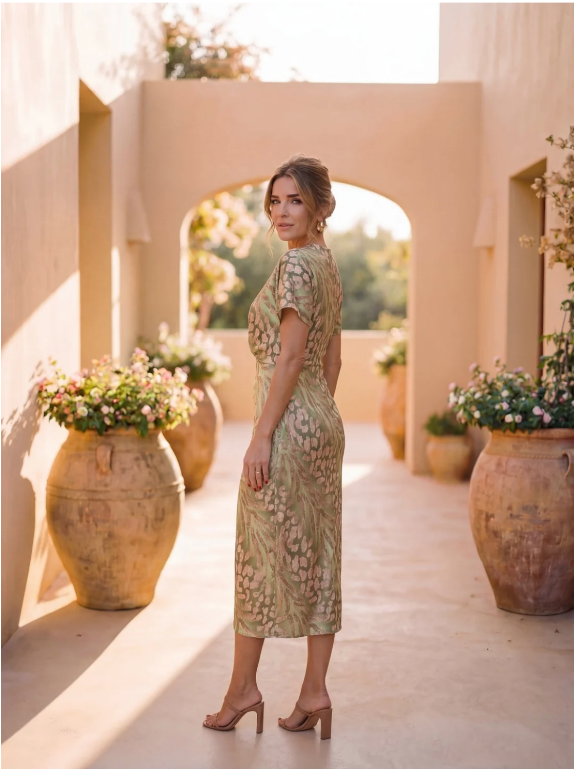 Vestido midi color cobre | Vestido de verano para mujer