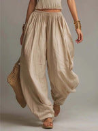 Moretti™ | Set boho con pantaloni harem dal fascino naturale