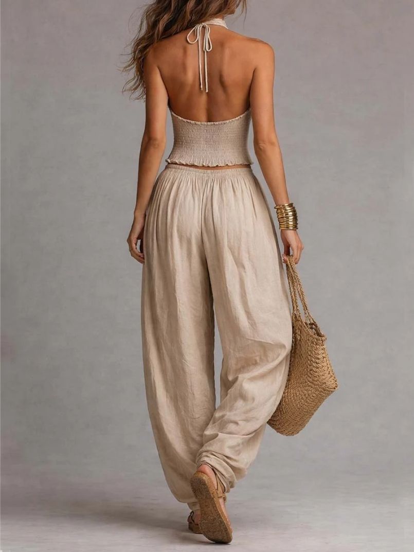 Moretti™ | Set boho con pantaloni harem dal fascino naturale