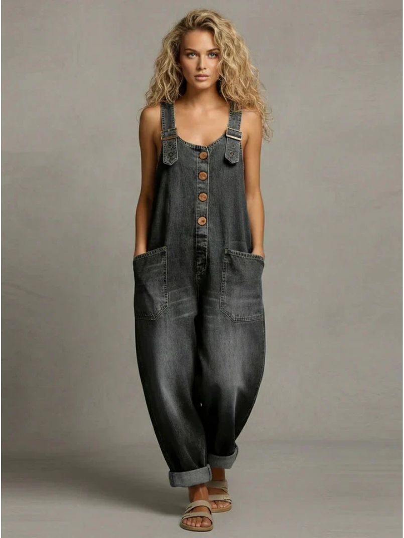 Moretti™ | Tuta in Denim Elegante con Tasche