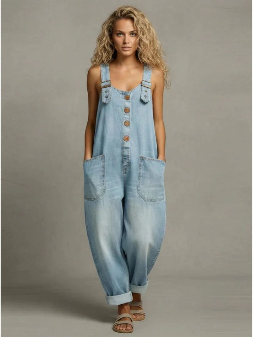 Moretti™ | Tuta in Denim Elegante con Tasche