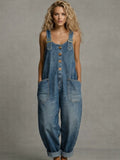 Moretti™ | Tuta in Denim Elegante con Tasche