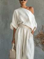Lucía™ | Elegante conjunto de dos piezas con un solo hombro