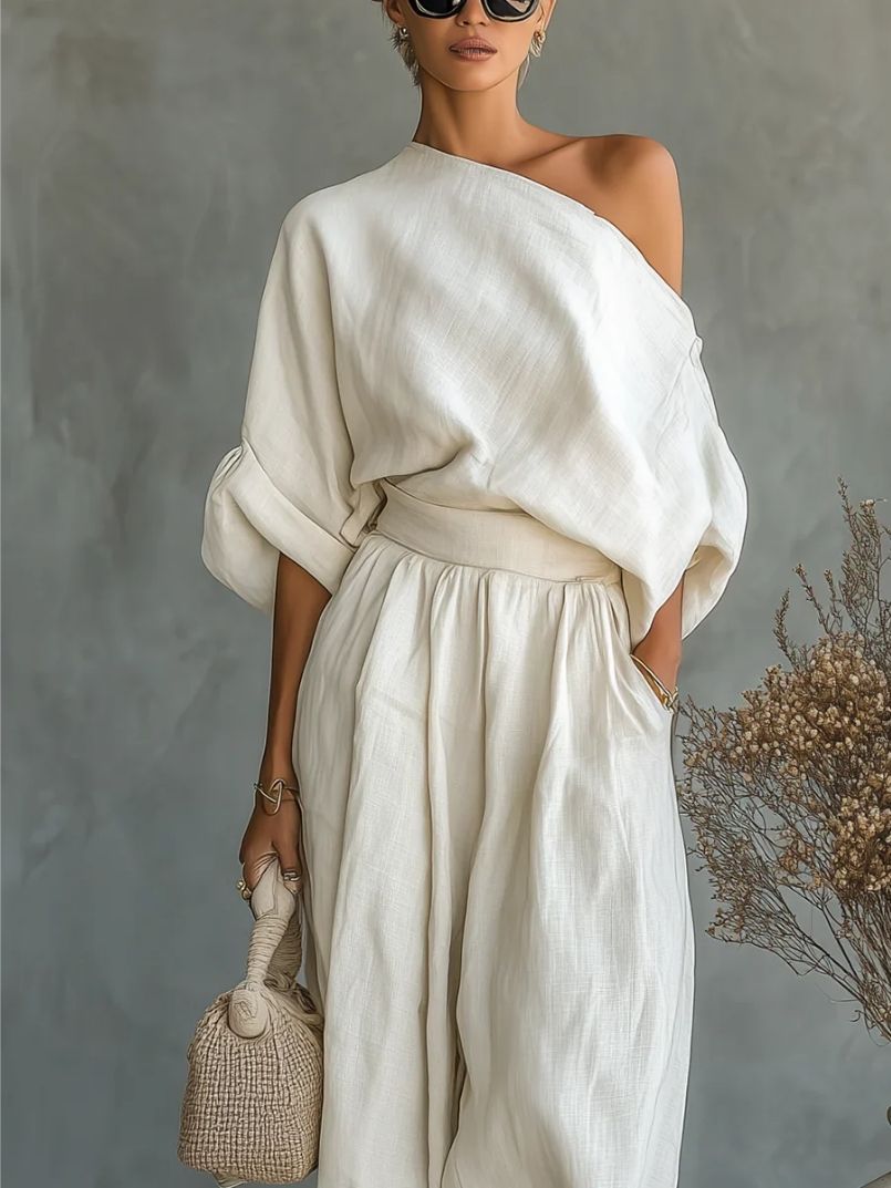 Lucía™ | Elegante conjunto de dos piezas con un solo hombro