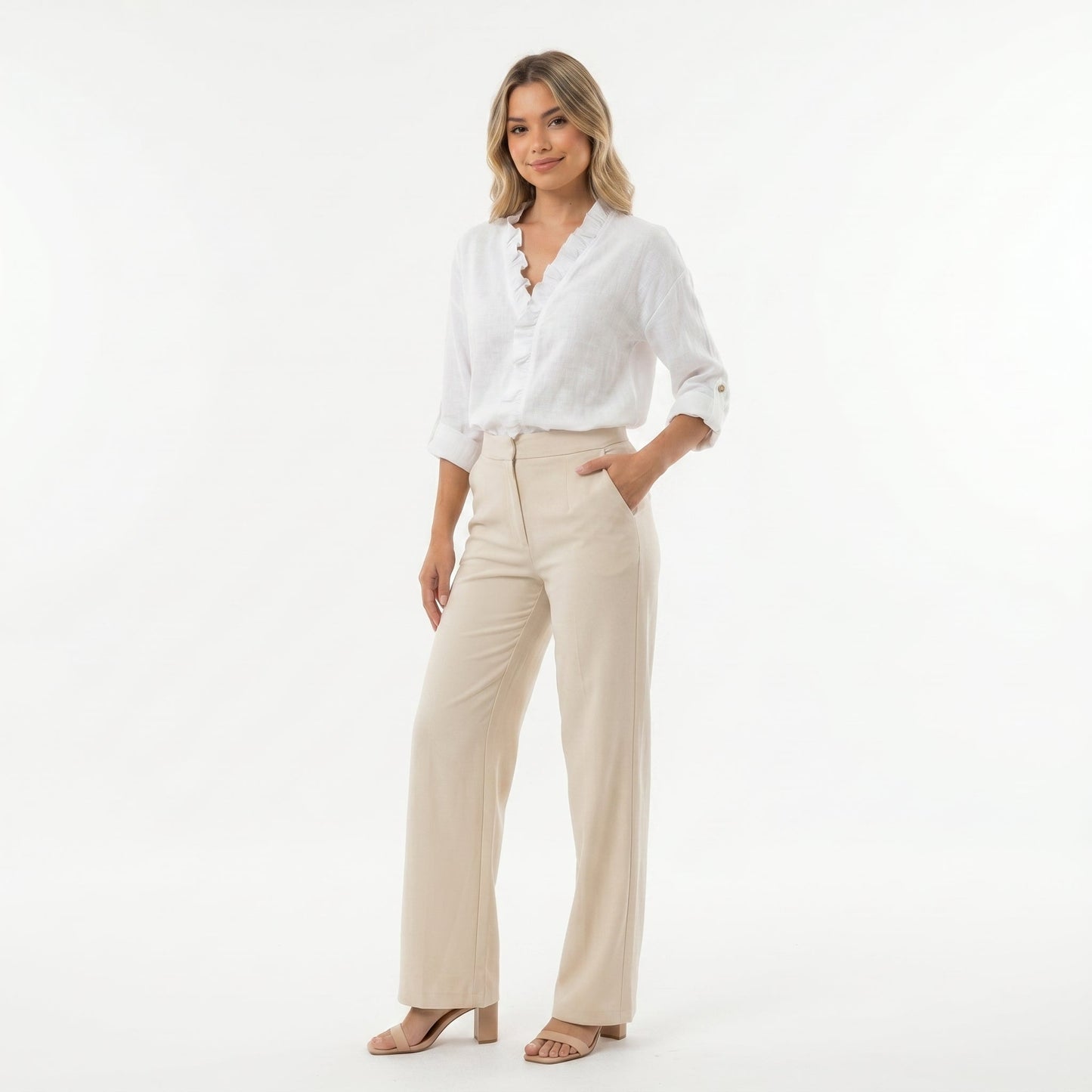 Beatriz - Blusa Fruncida con Escote en V